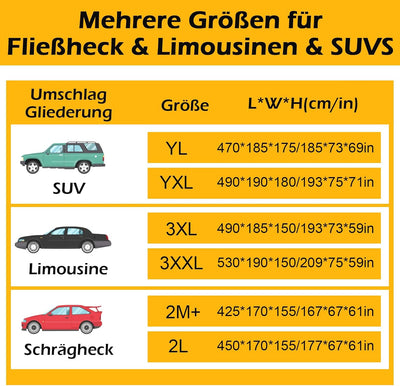 Autoabdeckung Wasserdicht Sonnenschutz, Autoschutzhülle Anti-Scratch Staub Wetterfeste, Auto Abdeckp