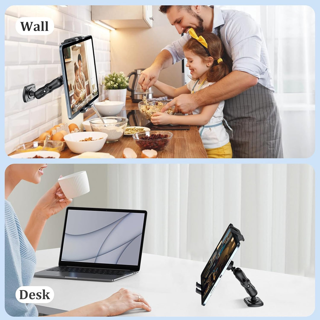 OHLPRO Tablet Halterung Auto,360° Drehung Tablethalterungen 18cm Ausziehbare Arm+ Waschbar Saugnapf,