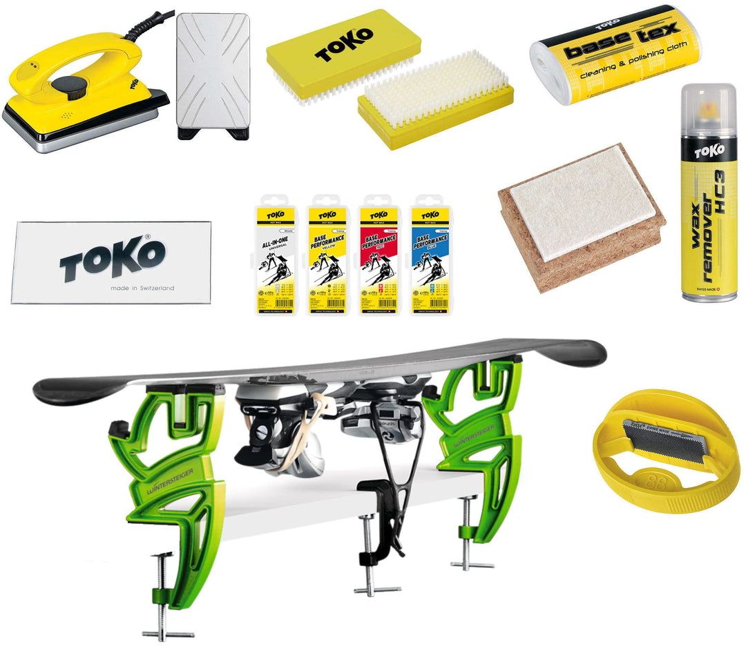 Toko Geschenke-Set Skiwax 12-teilig mit Wachsbügeleisen Skispanner und Kantenschärfer