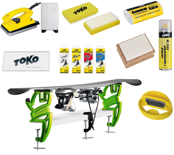 Toko Geschenke-Set Skiwax 12-teilig mit Wachsbügeleisen Skispanner und Kantenschärfer