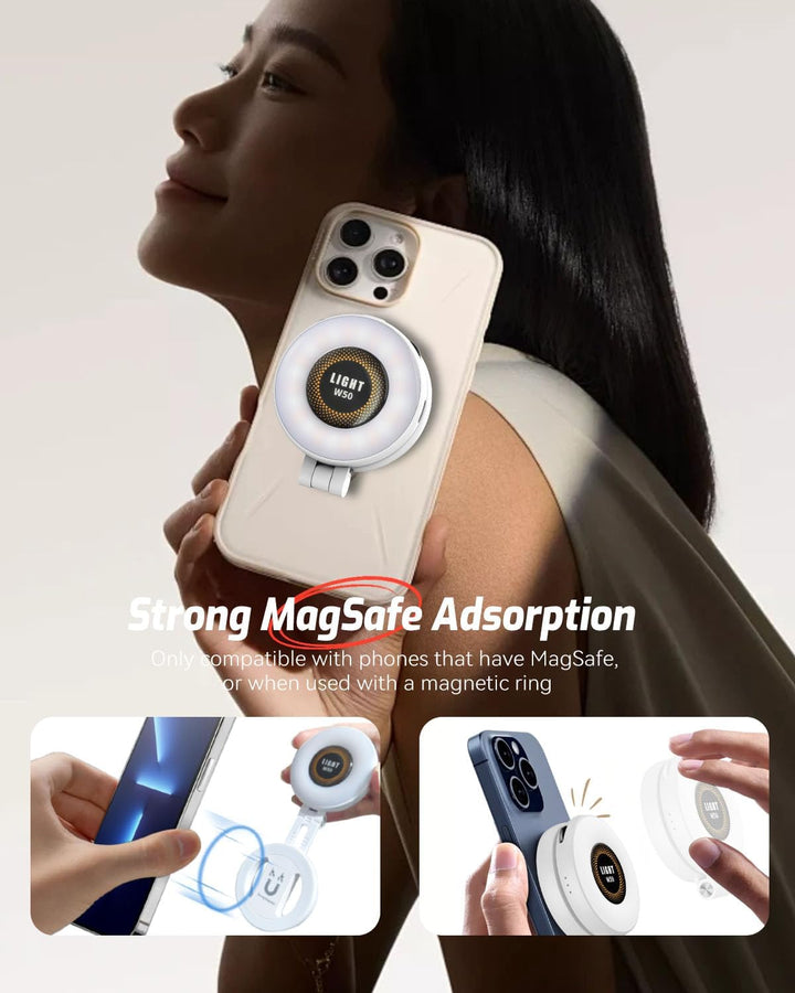 Ringlicht Handy Selfie Licht für iPhone - Magnetisches Handy Licht Telefonringlicht wiederaufladbar