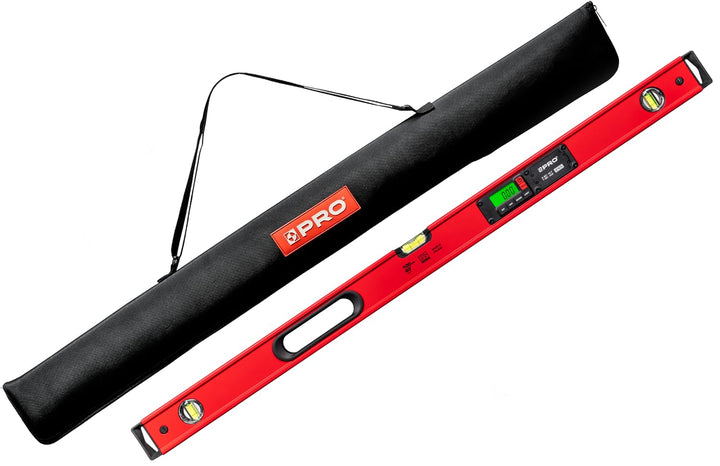 PRO900 Digitale Wasserwaage 100cm mit 2 LCD Displays und Abdeckung - Elektronische Wasserwaage mit M