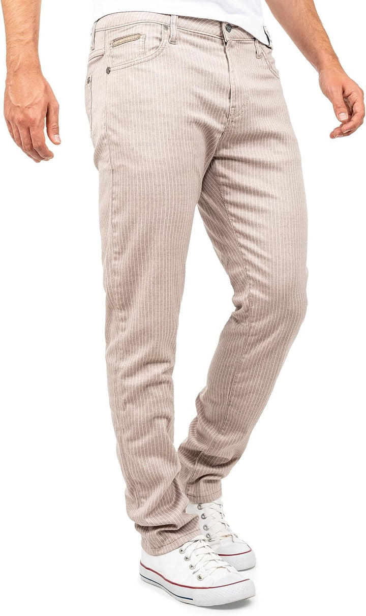 Cipo & Baxx Herren Slim Fit Hose Stoffhose im modernen Look 31W / 32L Beige - 02, 31W / 32L Beige -