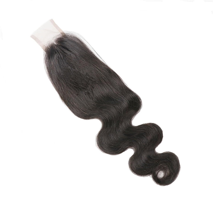 Huarisi 2x6 Lace Closure Human Hair Body Wave 16 inch Bleached Knots Free Part Transparent Lace Clos