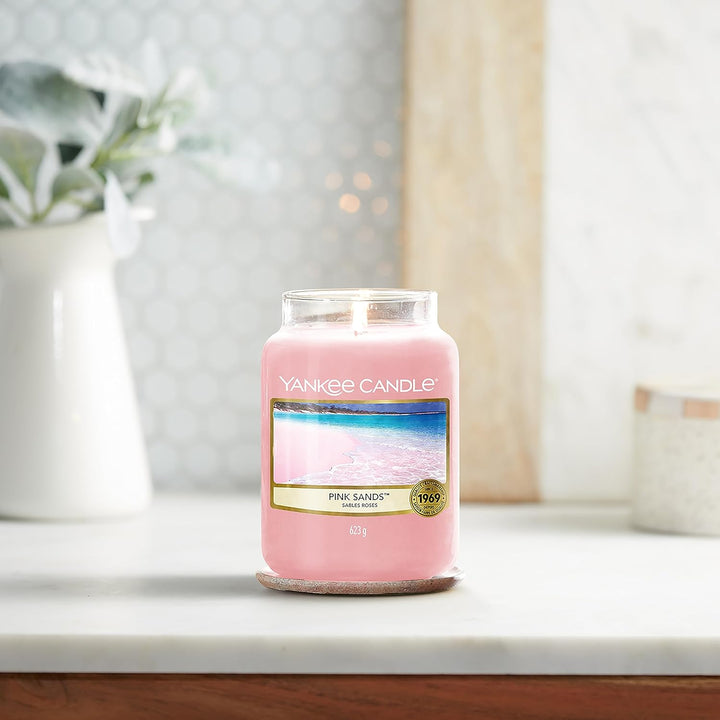 Yankee Candle Duftkerze im Glas (Grosse Kerze im Glas) | Pink Sands | Brenndauer bis zu 150 Stunden