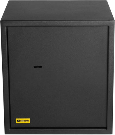 Homesafe HV38K Tresor Safe mit Schlüssel-Schloss, 38x35x35cm (HxWxD), Carbon Satin Schwarz, 38x35x35