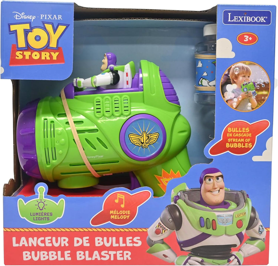 Lexibook, Disney Toy Story Elektronischer Blasenwerfer, 3D-Charakterfigur, Licht- und Soundeffekte,