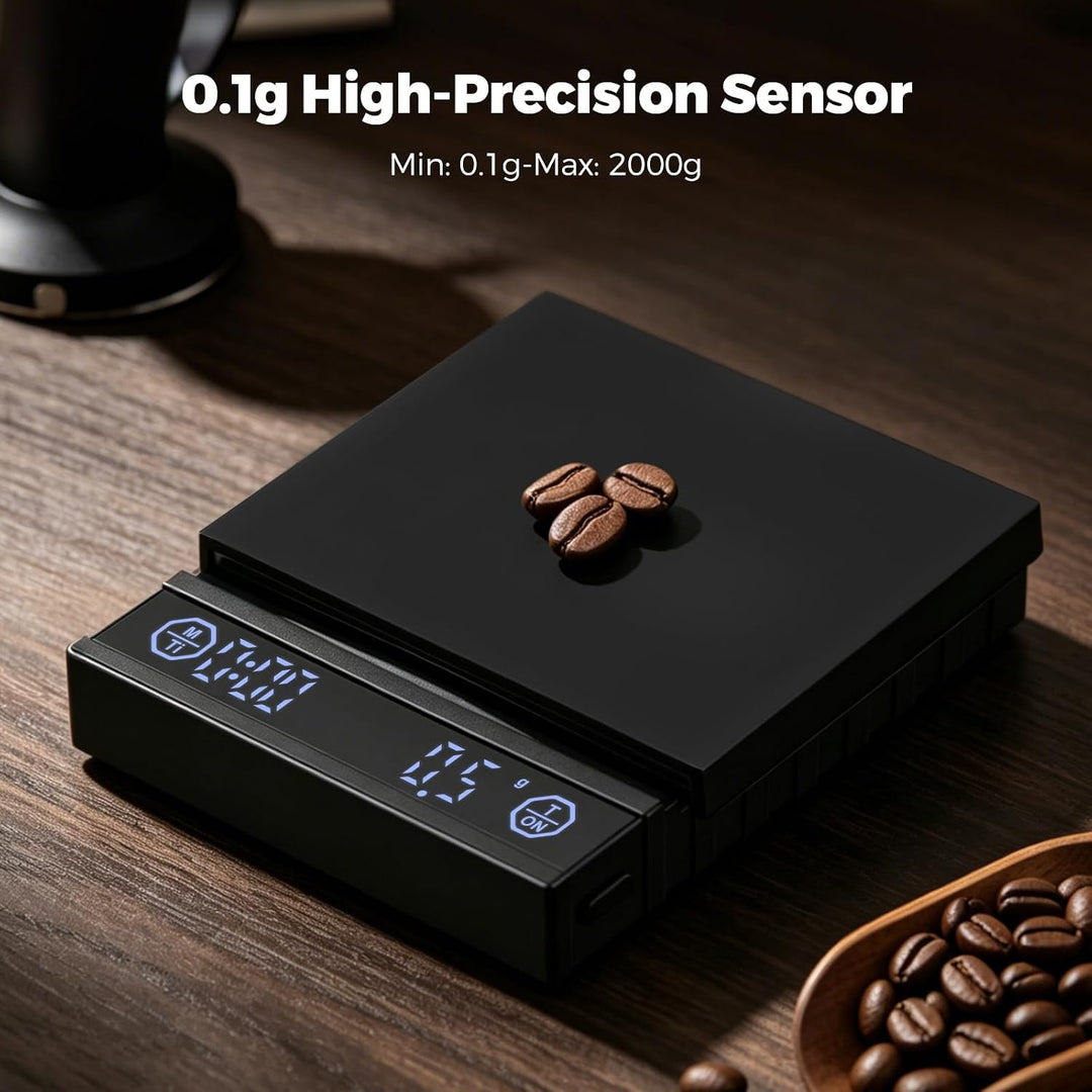 Kaffeewaage mit Timer, 0,1g Feinwaage für Espresso