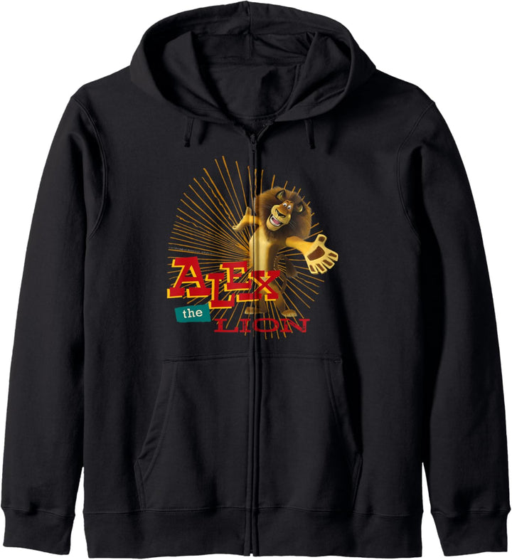 Madagascar Alex The Lion Text Poster Kapuzenjacke