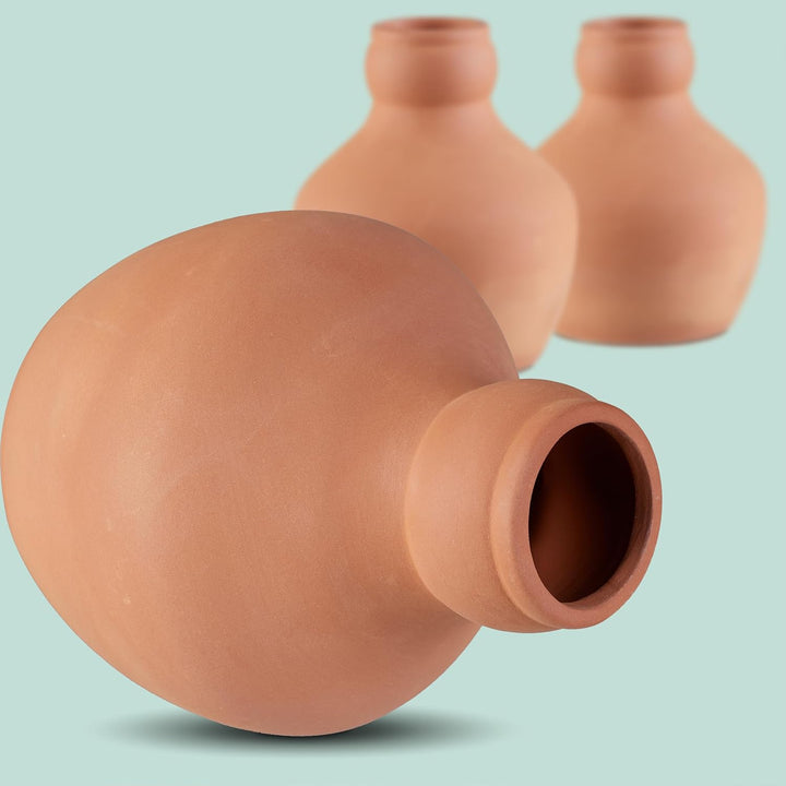 Relaxdays Ollas, 3er Set, 550 ml, Ton, wurzelnahe Bewässerung, Hochbeet & Gewächshaus, weniger Wasse