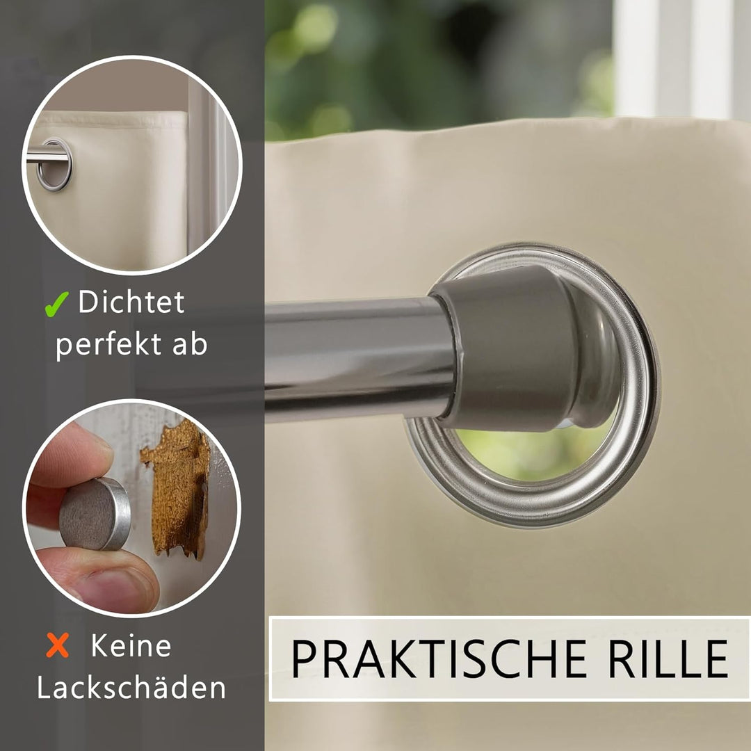 Thermo Türvorhang mit Vorhangstange & Magneten zum Abdichten, einfache Montage ohne Bohren in 1 Min