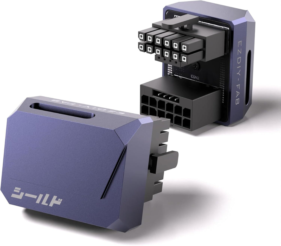 EZDIY-FAB PCIe 5.1 Adapter-600W 12+4pin,16pin 12VHPWR GPU Stecker,12V-2x6 GPU Adapter,Rechter 180 Gr