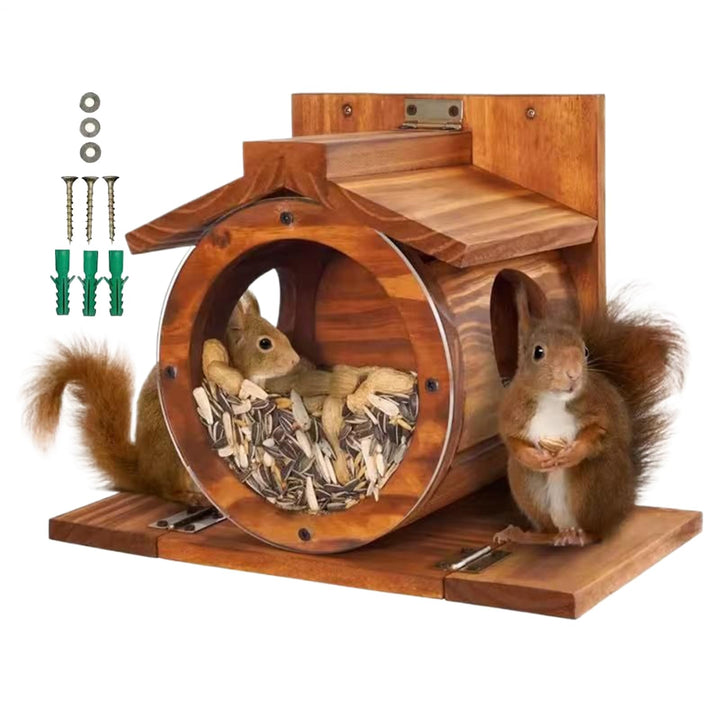 Eichhörnchen-Futterhäuser aus Holz für den Aussenbereich - Eichhörnchen Futterbox Mit Belüftungslöch