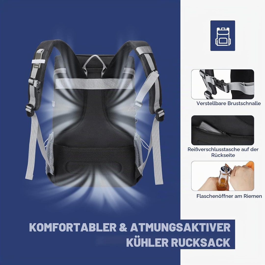 Maelstrom Kühlrucksack 35/50 Dosen, Isolierter Cooler Rucksack Auslaufsicher, Grosse Kühltasche Ruck