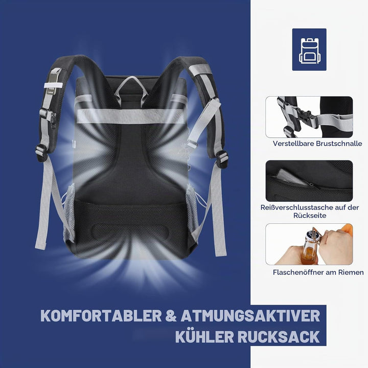 Maelstrom Kühlrucksack 35/50 Dosen, Isolierter Cooler Rucksack Auslaufsicher, Grosse Kühltasche Ruck