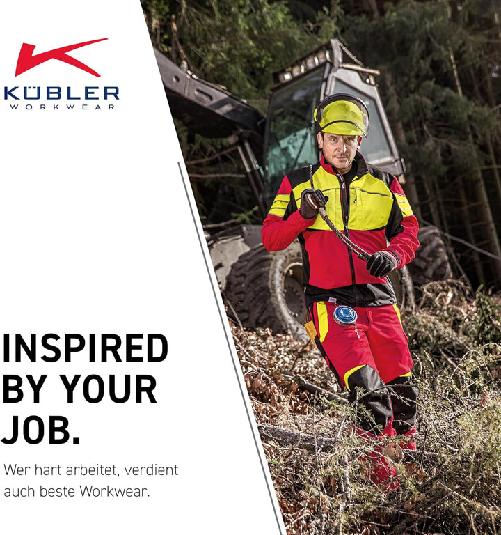 KÜBLER Workwear Herren Jacke Jacke M Rot/Warngelb, M Rot/Warngelb