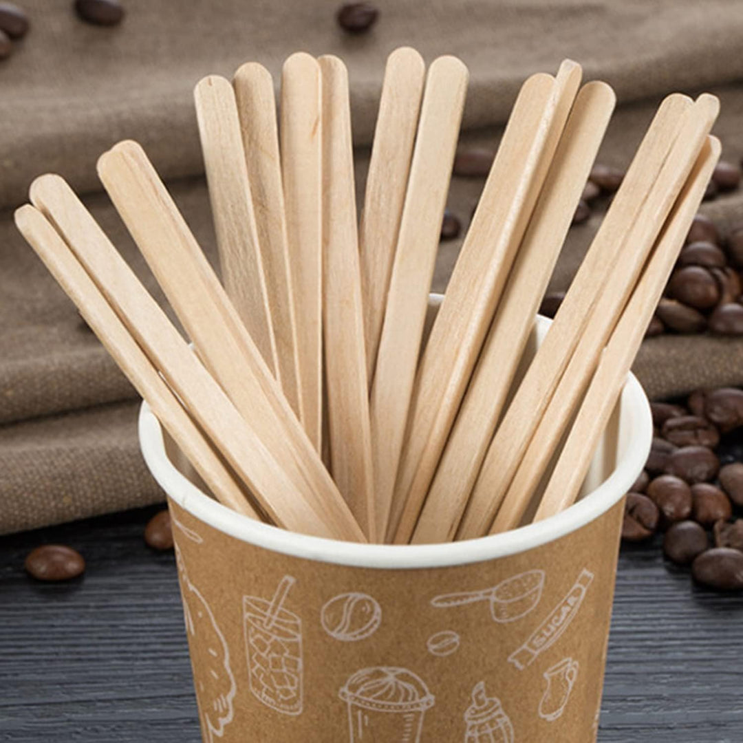 Kaffee-Rührstäbchen aus Holz, 11,3 cm, Einweg-Mixer für Kaffee, Einweg-Kaffeestäbchen, Stäbchen zum
