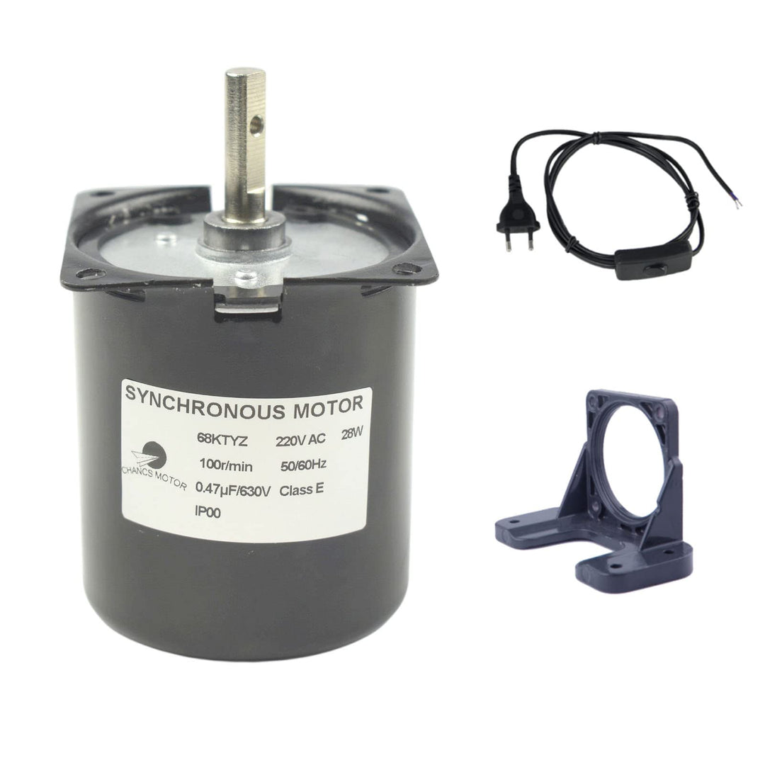 CHANCS Synchron-Untersetzungsmotor umschaltbar 68KTYZ 100RPM 220V Getriebemotor Halterung und Netzka