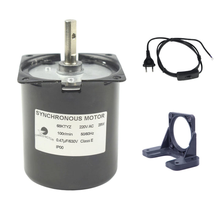 CHANCS Synchron-Untersetzungsmotor umschaltbar 68KTYZ 100RPM 220V Getriebemotor Halterung und Netzka
