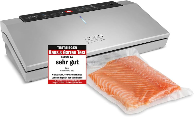CASO 1386 GourmetVAC 380 - Vakuumierer - doppelte Schweissnaht - Kolbenpumpe (15L/min) und kraftvoll