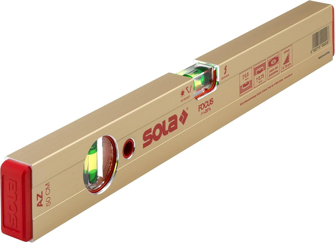 Wasserwaage Aluminium AZ 200, Länge : 50 cm, für Spannzange : 7-teilig 500 mm, 500 mm