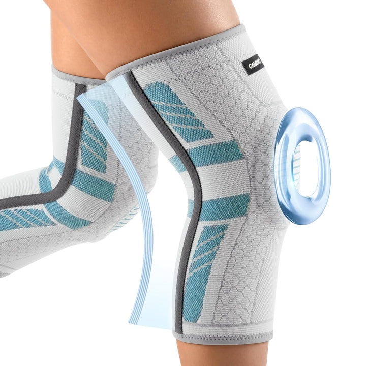 CAMBIVO 2 Stück Kniebandage Damen Männer, Kniestütze mit PMMA-Seitenstabilisatoren und Patella Pad,
