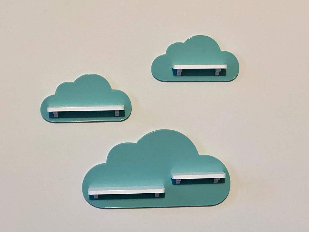 3er Wolken-Set passend/Kompatibel für die Toniebox Toniefiguren (Lichtgrün/Türkis), Lichtgrün/Türkis