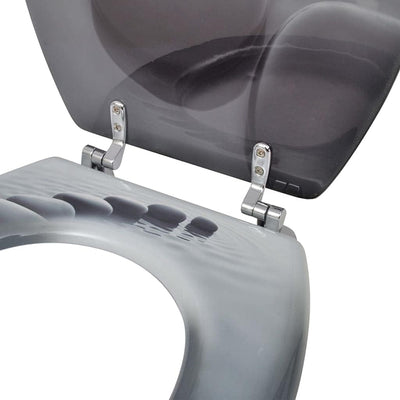 HOMIUSE 43,7x37,8 cm Toilettensitz MDF Steine Toilettendeckel Wc Sitz Klobrille Wc Deckel Toilettenb