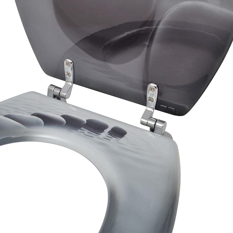 HOMIUSE 43,7x37,8 cm Toilettensitz MDF Steine Toilettendeckel Wc Sitz Klobrille Wc Deckel Toilettenb