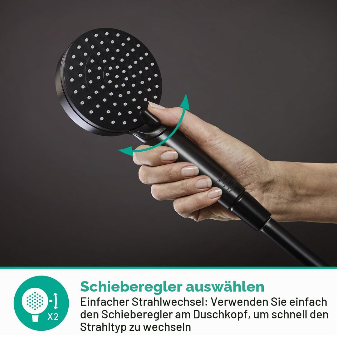 hansgrohe Vernis Blend - wassersparender Duschkopf (EcoSmart), Handbrause mit 2 Strahlarten, runde D