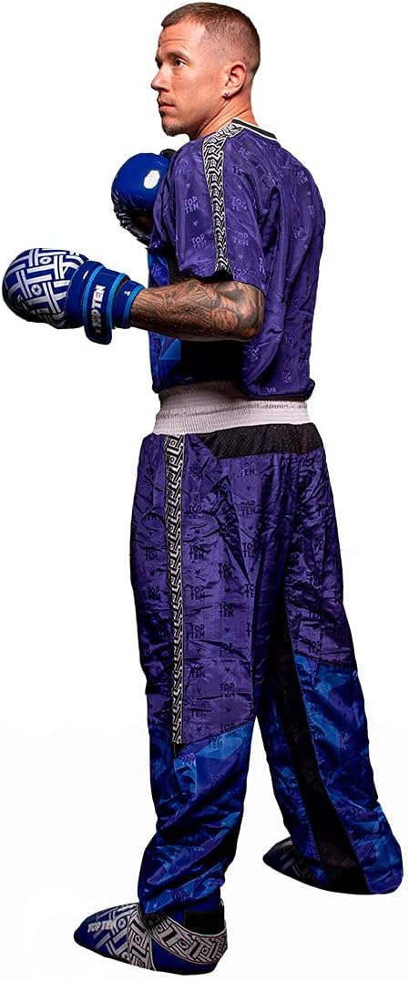 T-Shirt mit V-Ausschnitt zum Kickboxen „Kickboxjacke Prism“ Blau L, Blau L
