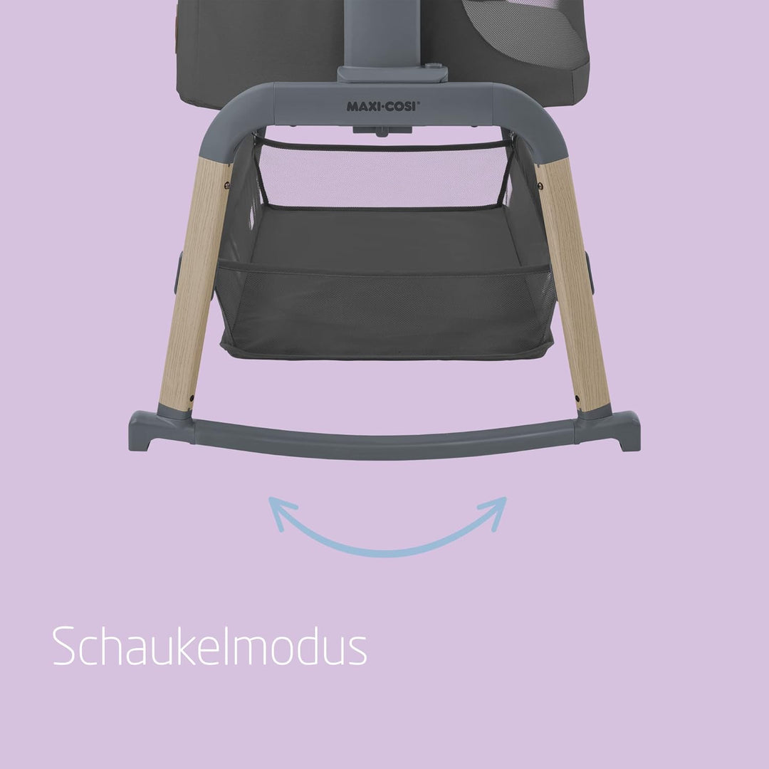 Maxi-Cosi Iora Air Beistellbett Baby, Co-Sleeper mit Allround-Netzgewebe, 0–6 Monate (9 kg), Schauke