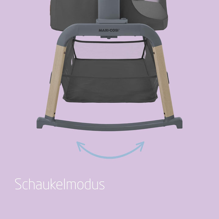 Maxi-Cosi Iora Air Beistellbett Baby, Co-Sleeper mit Allround-Netzgewebe, 0–6 Monate (9 kg), Schauke
