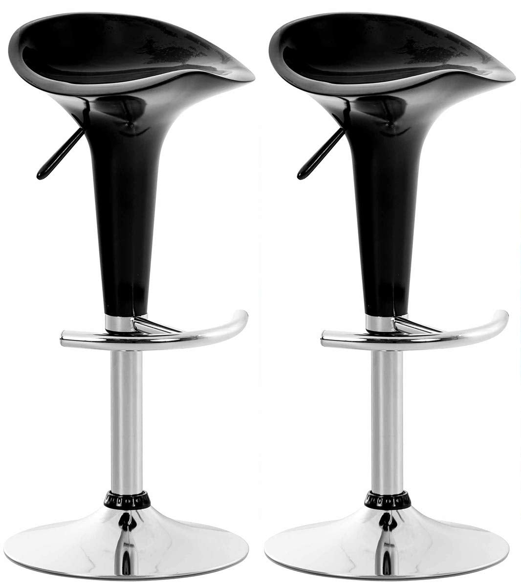 CLP 2er Set Barhocker Saddle Mit Drehbarem Kunsttoffsitz Und Fussablage I Höhenverstellbarer Hocker