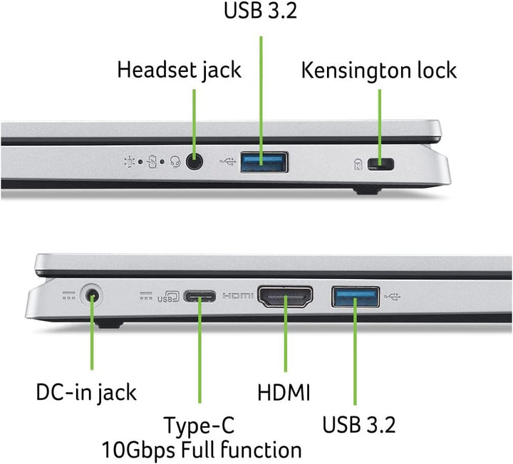 Acer Aspire 3 (A315-510P-39UW) Laptop | 15, 6" FHD Display | Intel Core i3-N305 | 8 GB RAM | 256 GB