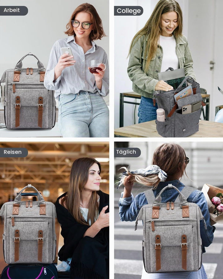 LOVEVOOK Rucksack Damen, Laptop Schulrucksack Mädchen Teenager 15,6 Zoll Tagesrucksack, Wasserdicht
