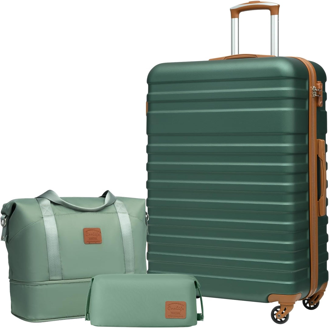 COOLIFE Koffer Trolley Koffer Reisekoffer von ABS Hartschalen Trolley 4 Rollen TSA-Schloss Der Koffe