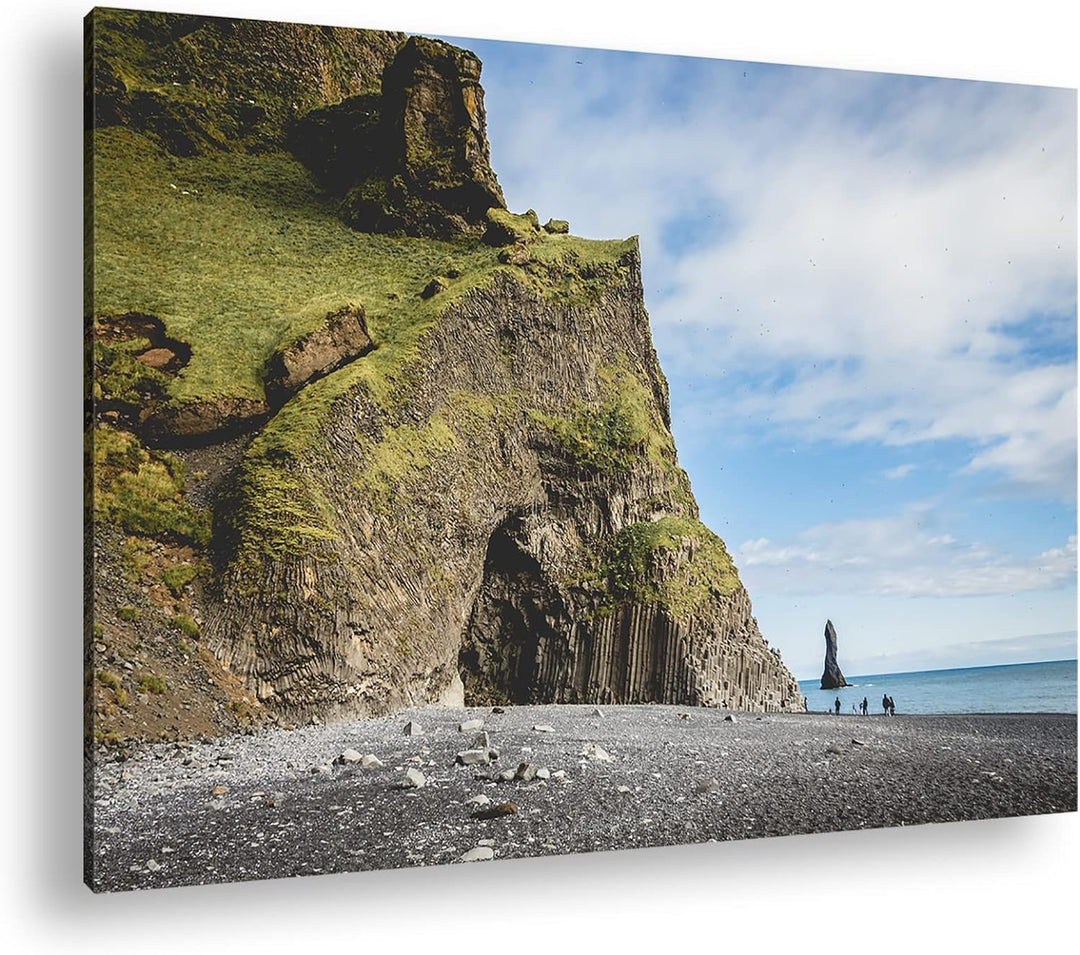 deyoli riesige Klippen in Island im Format: 60x40 als Leinwandbild, Motiv fertig gerahmt auf Echthol