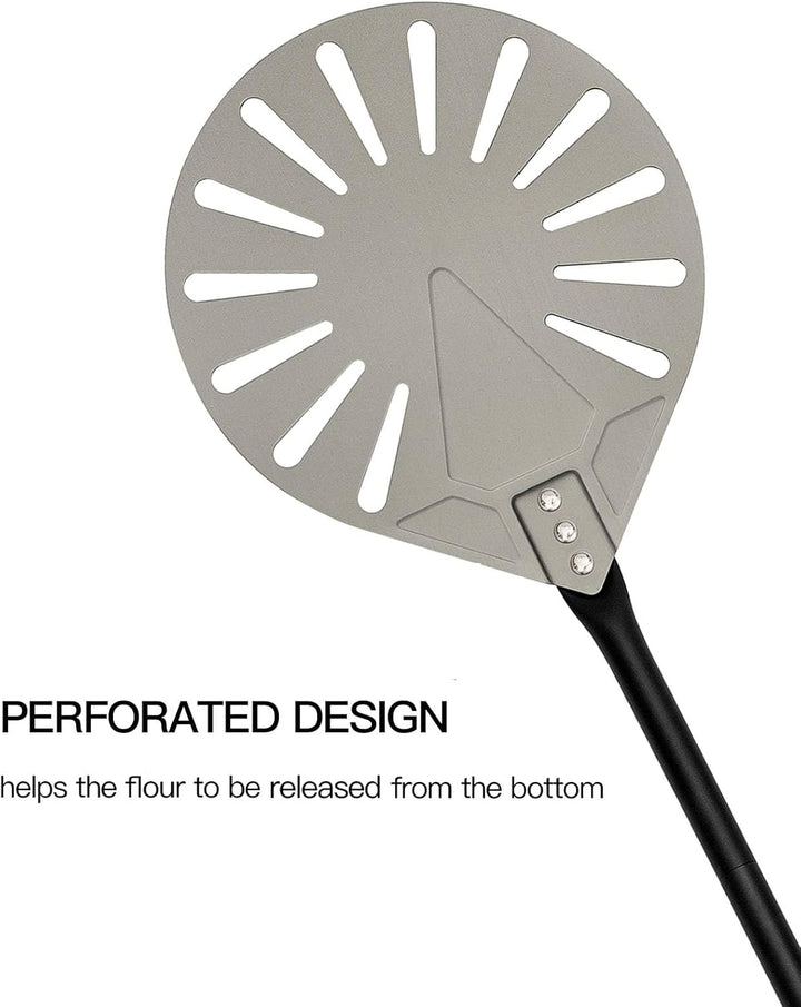 G.a HOMEFAVOR Perforiert Pizzaschaufel Pizzaschieber aus Hart Eloxiertes Aluminium, Professionelles