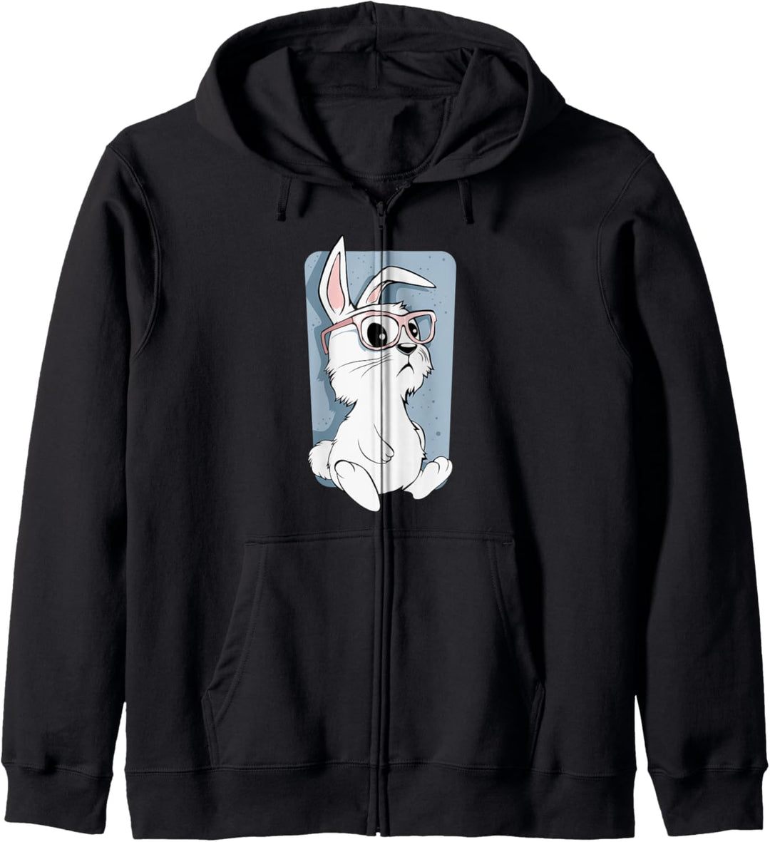 Lustiges Hippie Hipster Hase Kaninchen Brille Ostern Kapuzenjacke