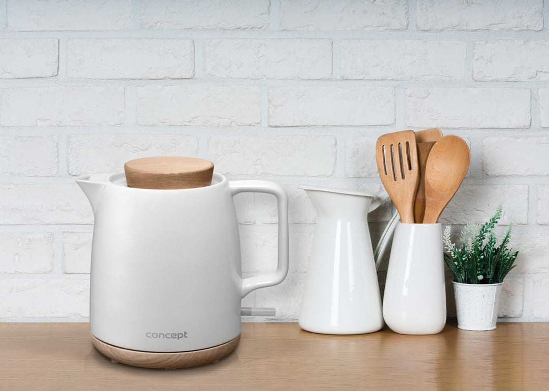 Concept RK0085 Keramik-Wasserkocher Elegant 1 l weiss