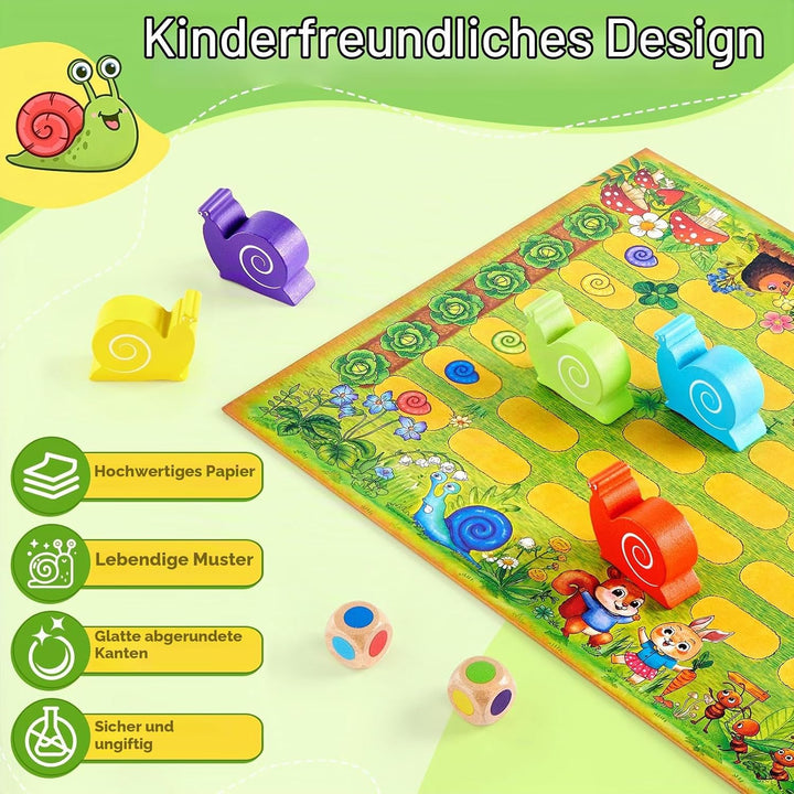 Kleine Schnecke Spiel, Klassiker Brettspiel &amp; Familienspiel ab 3-6 Jahren, Schneckenrennen Spiele fü