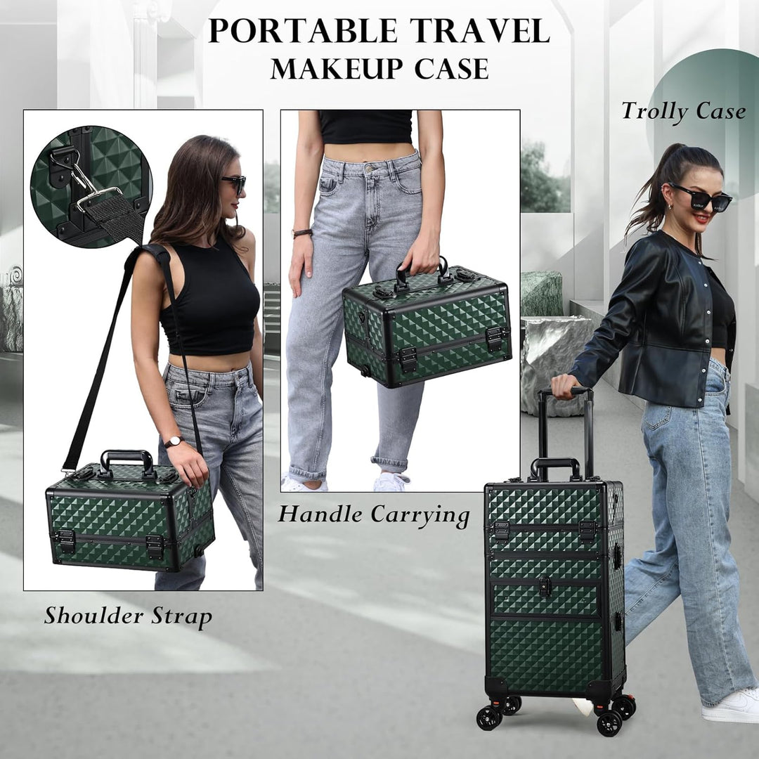 Kosmetik Trolley mit Schubladen Professioneller Kosmetikkoffer Nagelkoffer Make up Koffer Schminkkof