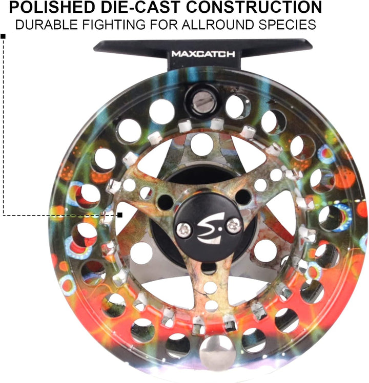 MAXIMUMCATCH ECO Serie Fliegenrolle grosser Spulenkern mit Druckguss-Aluminum-Körper Fliegenfischen