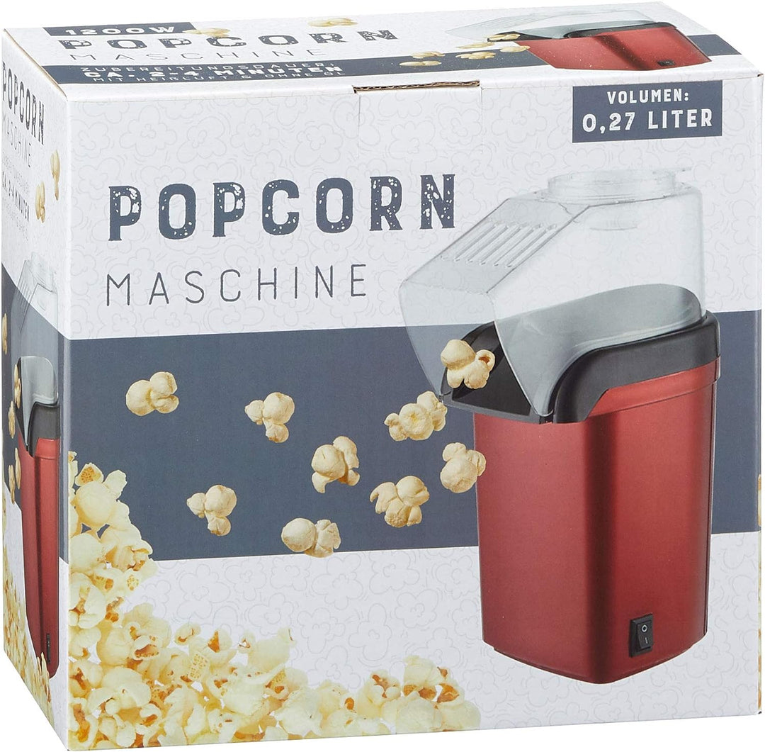 Popcornmaschine Popcorn Maker für Zuhause | leistungsstarke fettfreie schnelle Zubereitung mit Heiss