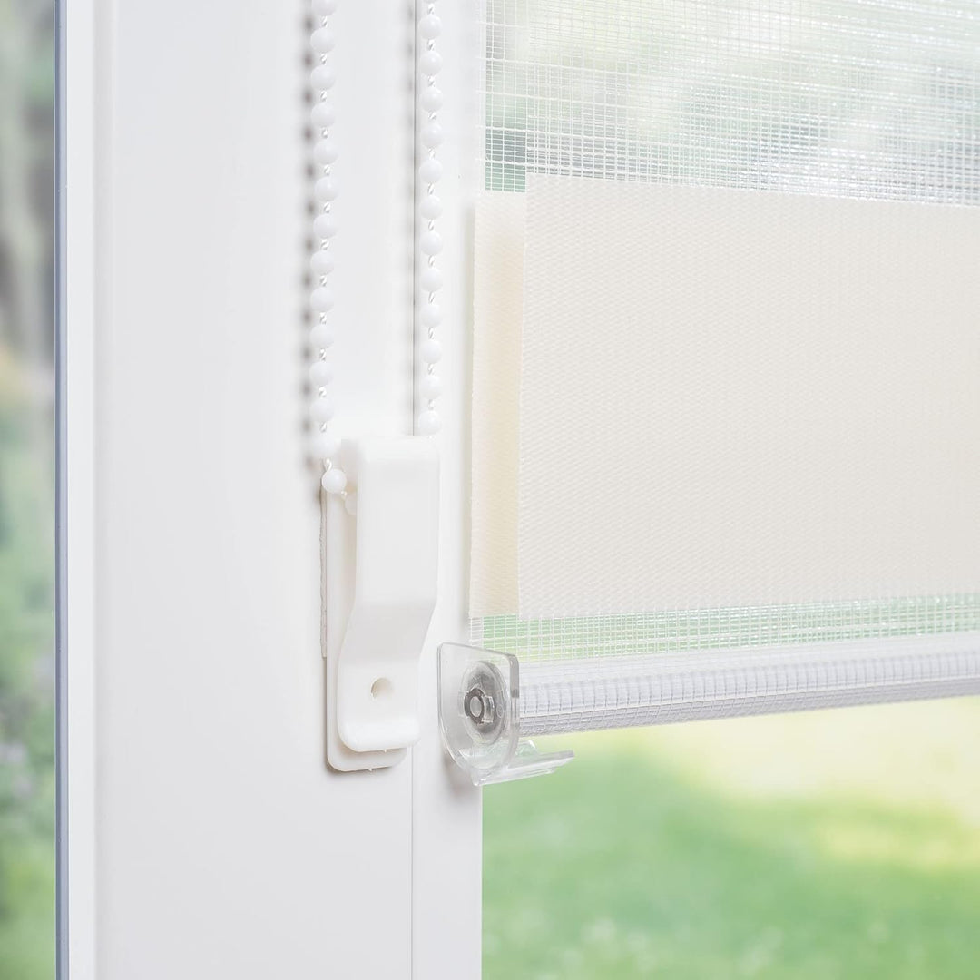 Liedeco® Duo Rollo Klemmfix - 80 x 200 cm apricot/transparent lichtdurchlässig Blickdicht und stufen