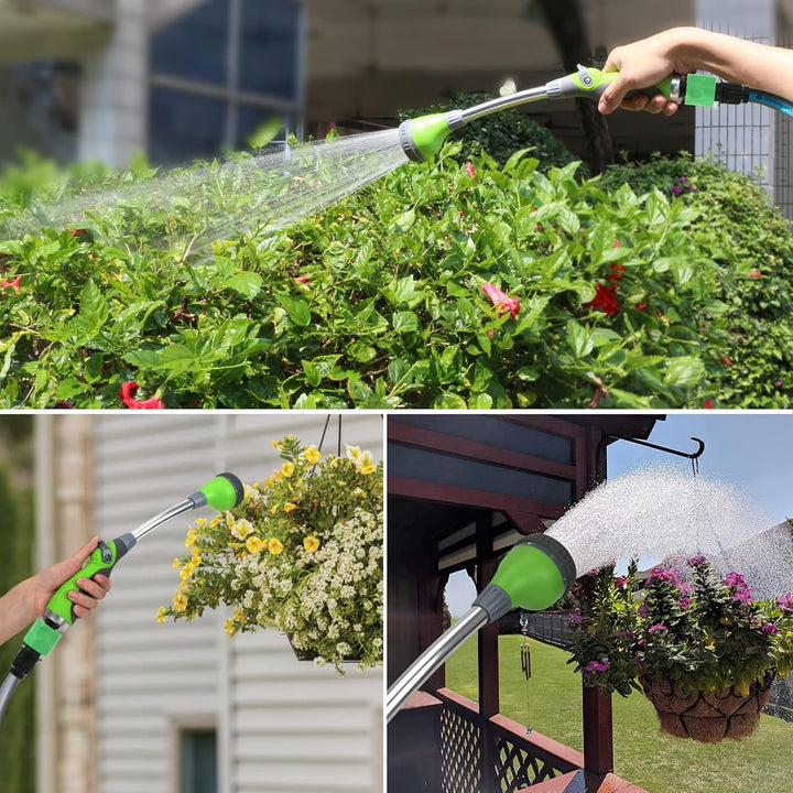STYDDI Giessstab mit 8 einstellbaren Sprühformen, Garten bewässerungsgerät mit Daumen steuerbaren Ei