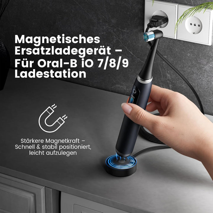 Ladestation Kompatibel mit Braun Oral B iO Series 7 8 9 Elektrische Zahnbürste, Magnetische Reiselad