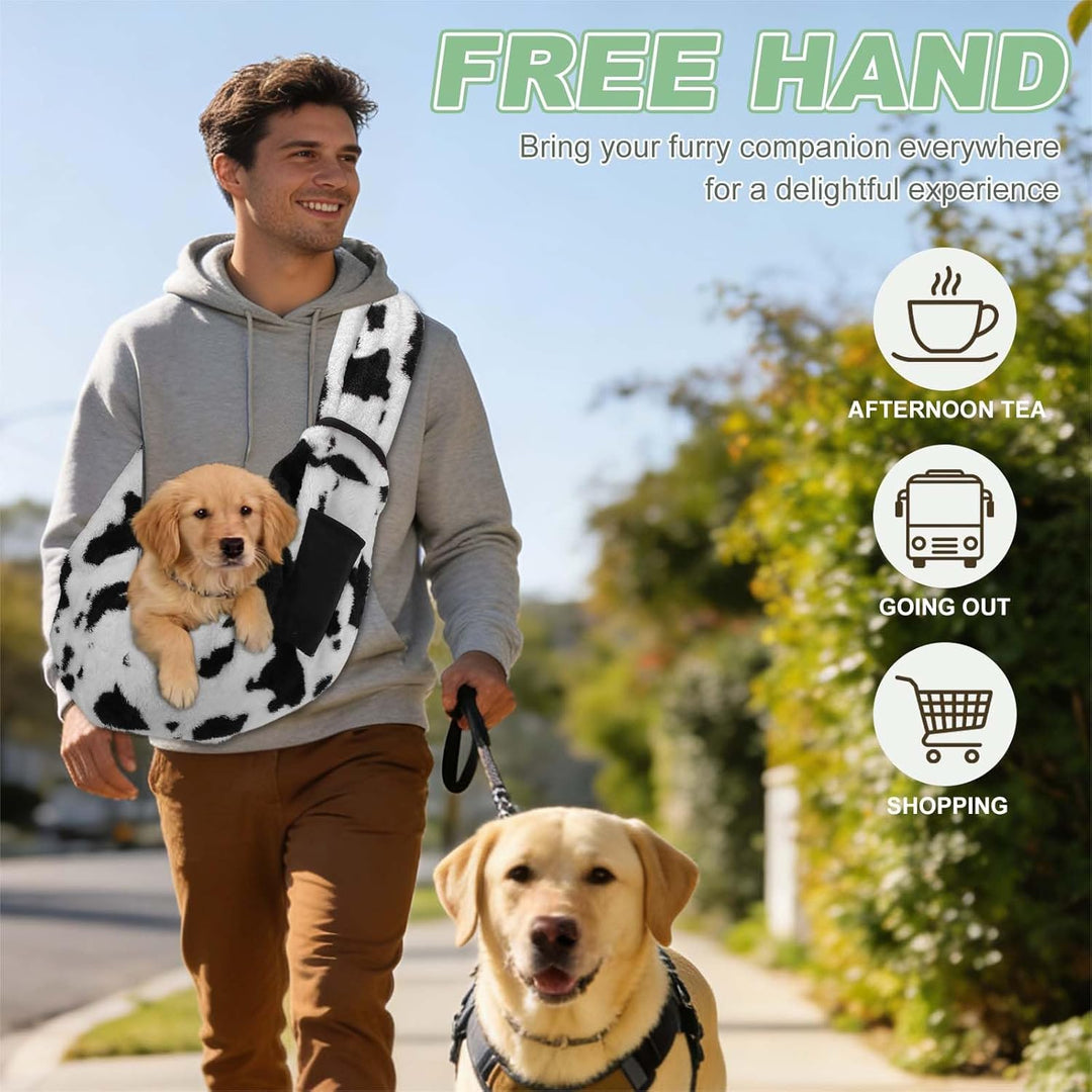 QUARKZMAN Hundetrage Mit Tasche Haustier Cross Body Schultertasche Weiss