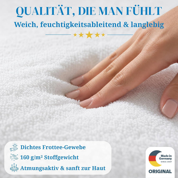 PROCAVE Matratzenbezug Frottee unversteppt 140 x 200 cm | Matratzen-Höhe 23-28cm | Matratzenschoner